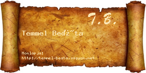 Temmel Beáta névjegykártya