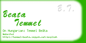 beata temmel business card